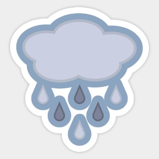 Rainy Day Rain Cloud in Blue Sticker